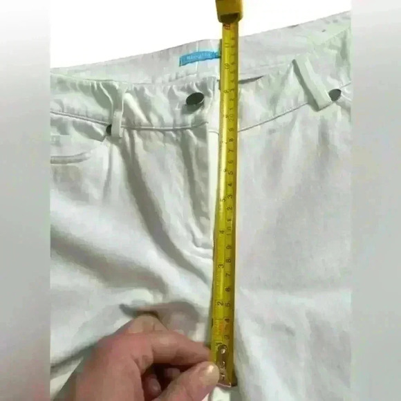 J. McLaughlin White Denim Straight Cropped Cotton/Spandex Pants Size‎ 8 - Picture 8 of 12